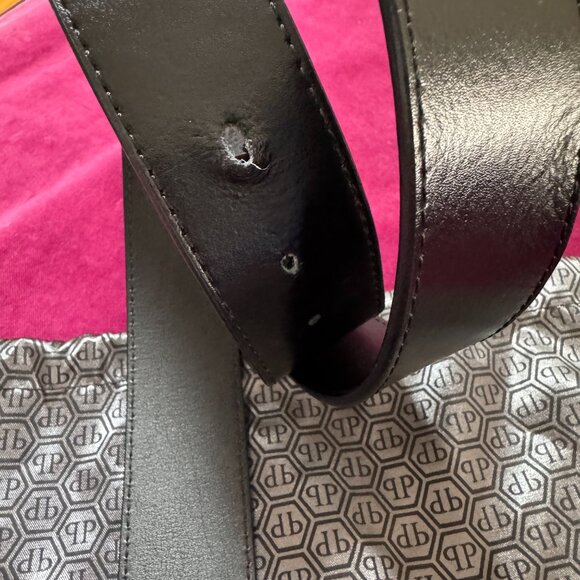 PHILIPP PLEIN Leather Belt Hexagon, Size 115 - Picture 16 of 17